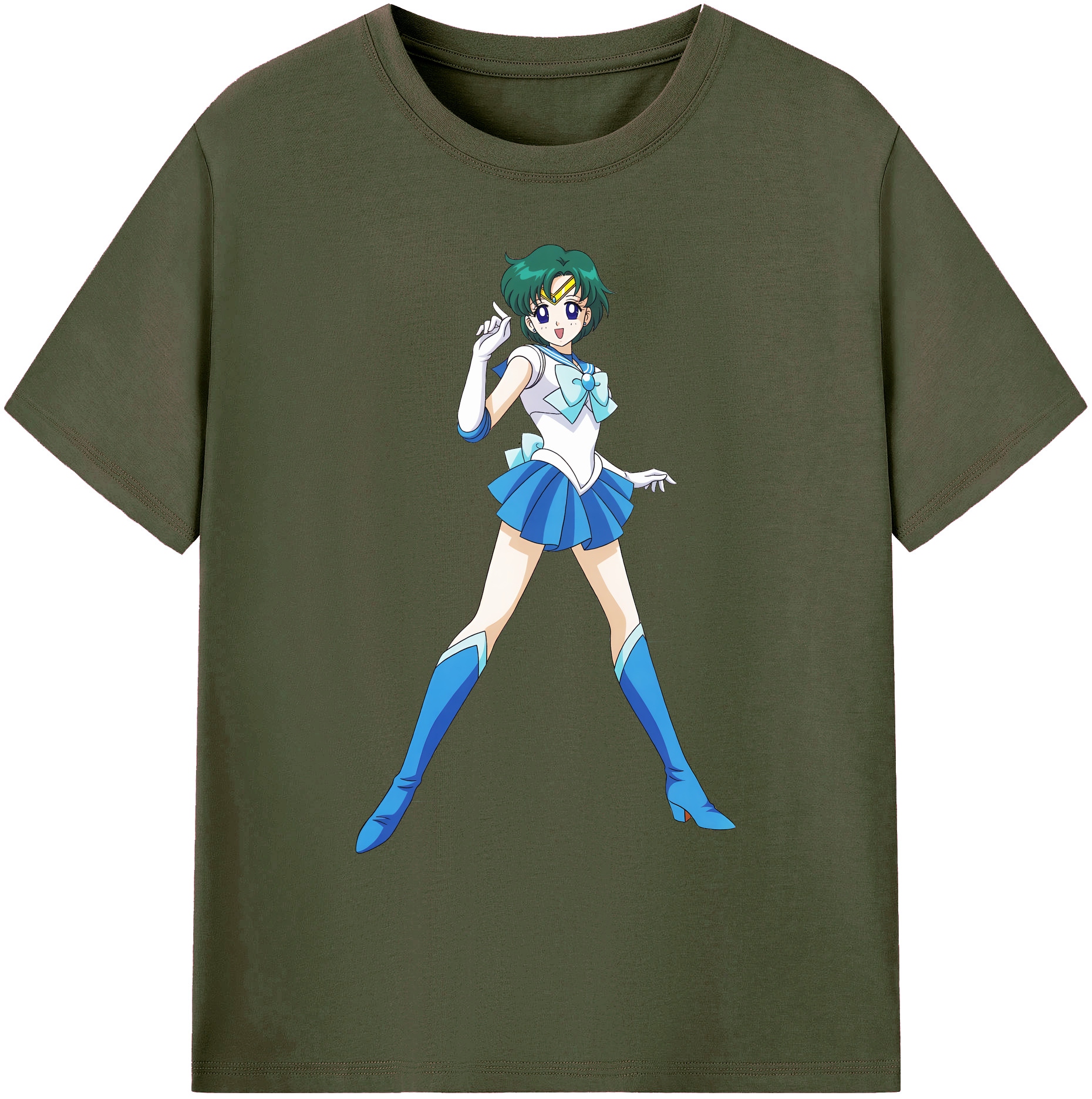 （画像用） 美少女戦士セーラームーン 海王 みちる（かいおう みちる） Sailor Moon Kaiou Michiru 綿100％ メンズ半袖Tシャツ｜肌触りやわらか＆通気性